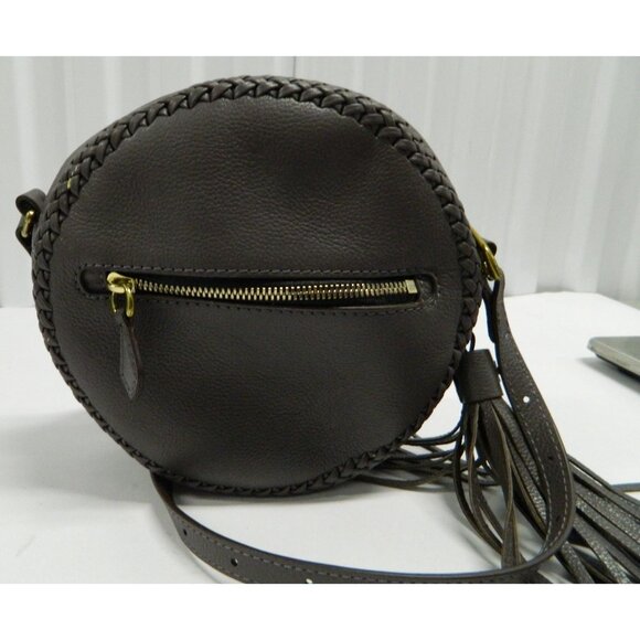 Oryany Kaye Round Whip Stitch Pebbled Leather Crossbody Bag Tassel & Adj Strap - Picture 13 of 16